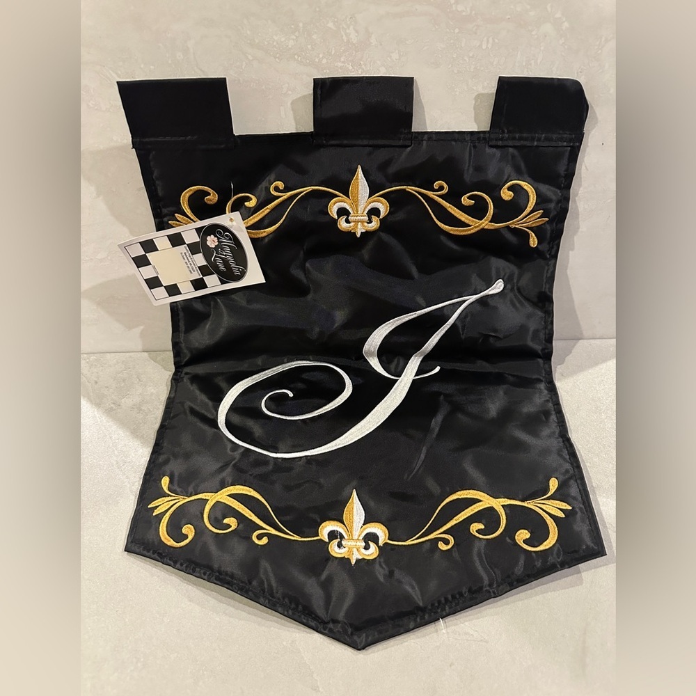 Monogram “J”-Garden Flag-Magnolia Lane-Double Sided Appliquéd-13”x18”